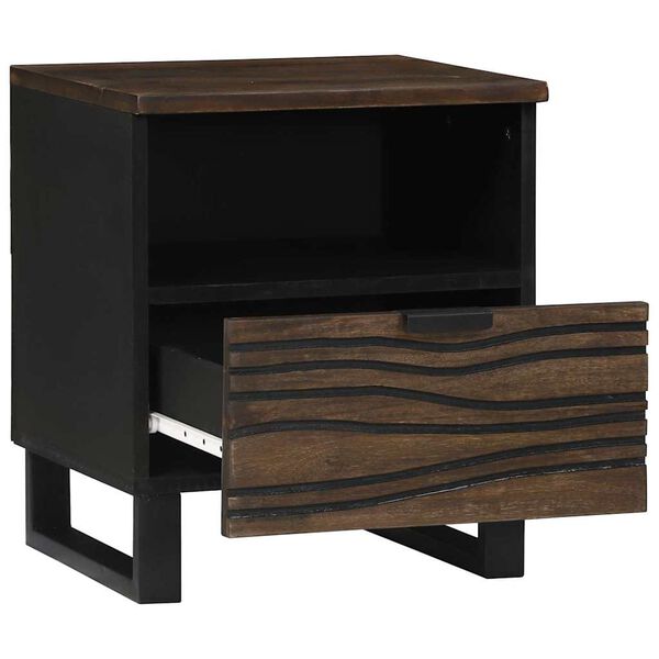 vidaXL Cabinet de chevet avec tiroir 2 pcs Noyer 40 x 33 x 46 cm