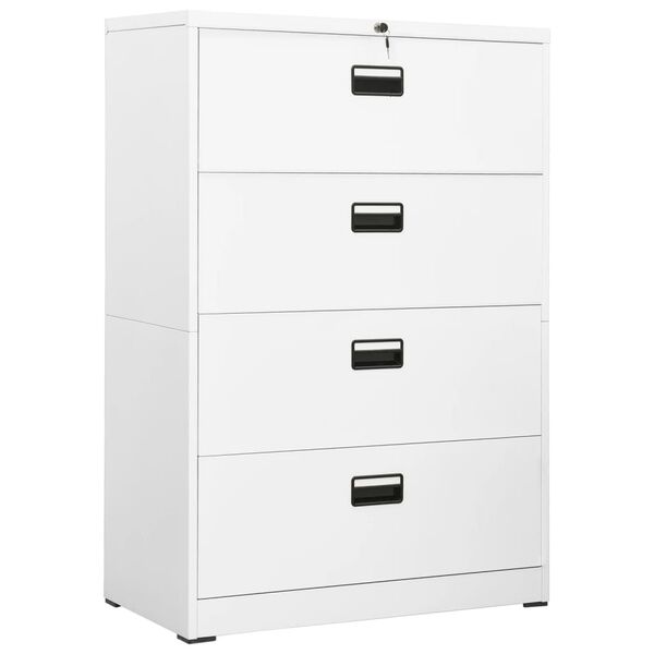vidaXL Classeur Blanc 90x46x134 cm Acier