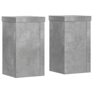 vidaXL Supports pour plantes 2 pcs gris b&eacute;ton bois d'ing&eacute;nierie
