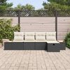 vidaXL Ensemble de canap&eacute; de jardin 5 pcs Noir Poly rotin
