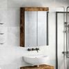 vidaXL Amoire de salle de bain avec miroir avec porte TULUM Ch&ecirc;ne fum&eacute;