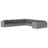 vidaXL Salon de jardin 10 pcs avec coussins R&eacute;sine tress&eacute;e Gris
