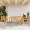 vidaXL Ensemble &agrave; manger de jardin 5pcs Bois de teck massif