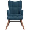 vidaXL Chaise &agrave; bascule avec tabouret en velours bleu