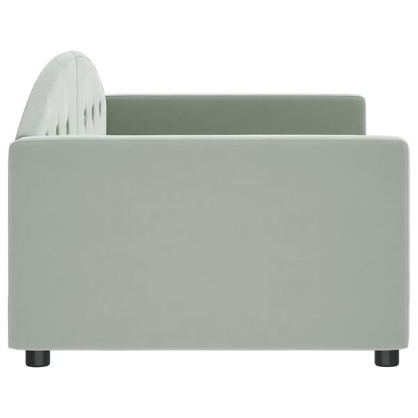 vidaXL Lit de repos sans matelas gris clair 90x190 cm velours