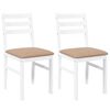vidaXL Chaises &agrave; manger coussins 2 pcs blanc bois massif caoutchouc