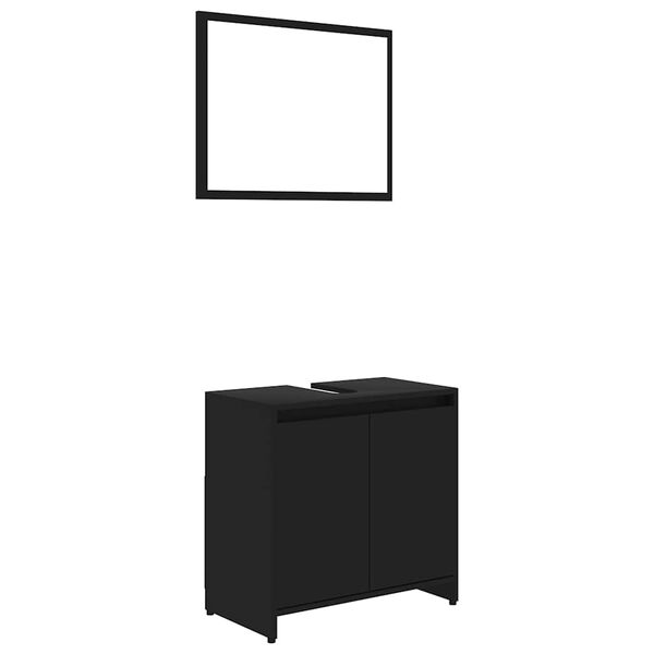vidaXL Ensemble de meubles de salle de bain Noir Agglom&eacute;r&eacute;