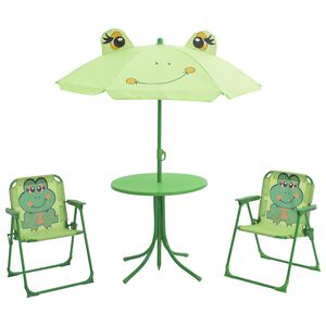 vidaXL Ensemble de bistro avec parasol pour enfants 3 pcs Vert