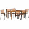 vidaXL Ensemble de salle &agrave; manger pour jardin 7 pcs Noir
