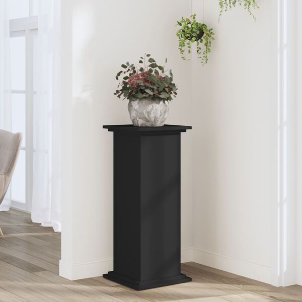 vidaXL Support pour plantes noir 33x33x80 cm bois d'ing&eacute;nierie