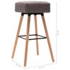 vidaXL Chaises de bar lot de 2 taupe tissu