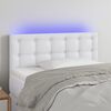 vidaXL T&ecirc;te de lit &agrave; LED Blanc 100x5x78/88 cm Similicuir