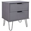 vidaXL Table de chevet Gris 45x39,5x57 cm Bois de pin solide