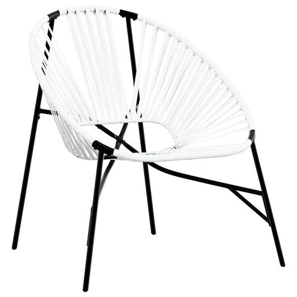 vidaXL Chaise œuf de jardin noir et blanc résine tressée