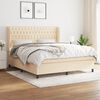 vidaXL Sommier &agrave; lattes de lit avec matelas Cr&egrave;me 180x200 cm Tissu