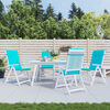 vidaXL Coussins de chaise &agrave; dossier haut lot de 4 turquoise tissu