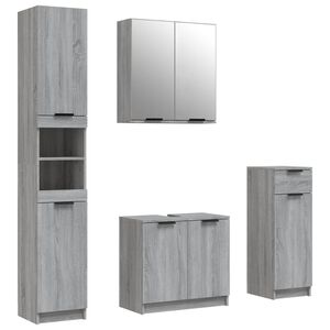 vidaXL Ensemble d'armoires de salle de bain 4 pcs sonoma gris