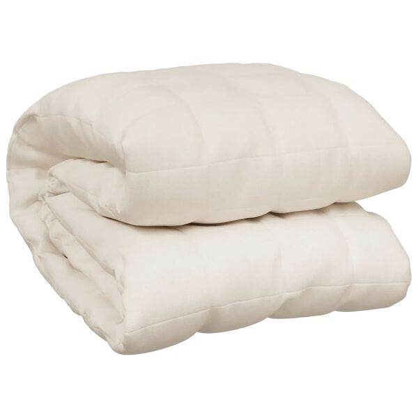 vidaXL Couverture lest&eacute;e Cr&egrave;me clair 137x200 cm 6 kg Tissu