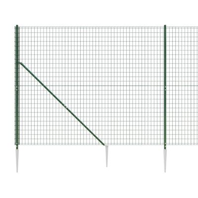vidaXL Clôture en treillis métallique et piquet d'ancrage vert 2x10m