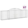 vidaXL Paniers &agrave; gabions arqu&eacute;s 7 pcs 300x30x80/100 cm fer galvanis&eacute;