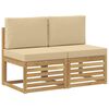 vidaXL 2 Pi&egrave;ce Sofa de milieu ext&eacute;rieur Bois d'Acacia Massif Blanc