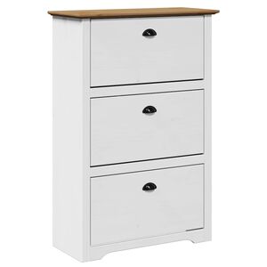 VidaXL &Eacute;tag&egrave;re &agrave; chaussures BODO blanc et marron 80x35x118 cm
