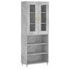 vidaXL Buffet haut Gris b&eacute;ton 69,5x34x180 cm Bois d'ing&eacute;nierie
