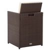vidaXL Ensemble &agrave; manger d'ext&eacute;rieur 15 pcs avec coussins rotin Marron
