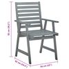 vidaXL Chaises &agrave; manger d'ext&eacute;rieur lot de 3 et coussins Acacia massif