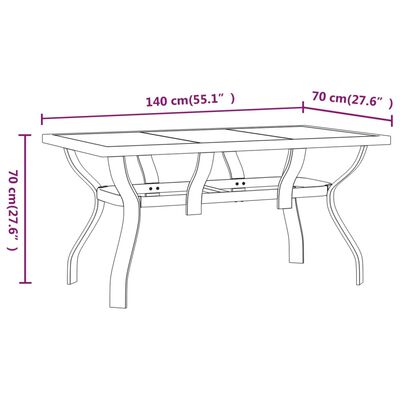 vidaXL Ensemble à manger de jardin 5 pcs Noir