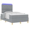 vidaXL Lit &agrave; ressort LED avec matelas Gris clair 120 x 190 cm tissu