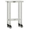 vidaXL Table de travail de cuisine avec roues 55x30x85 cm inox