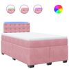 vidaXL Sommier &agrave; lattes de lit avec matelas rose 120x190 cm velours
