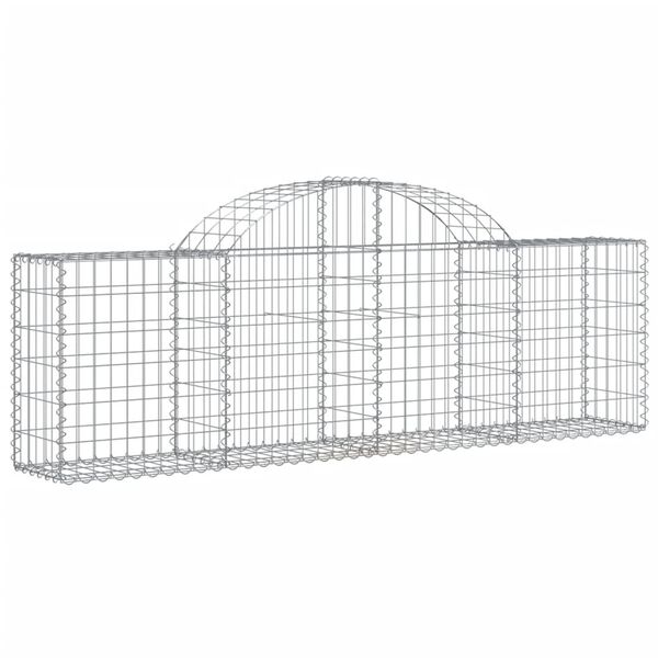 vidaXL Paniers &agrave; gabions arqu&eacute;s 11 pcs 200x30x60/80 cm Fer galvanis&eacute;