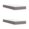 vidaXL Sommier &agrave; lattes de lit avec matelas Taupe 200x200 cm Tissu