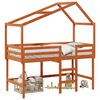 vidaXL Cadre de lit mezzanine Brun cire 90 x 190 cm Bois de pin massif