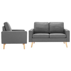 vidaXL Ensemble de canap&eacute;s 2 pcs Tissu Gris clair
