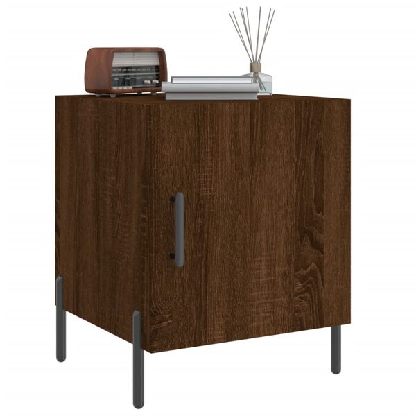 vidaXL Tables de chevet 2pcs ch&ecirc;ne marron 40x40x50cm bois d'ing&eacute;nierie