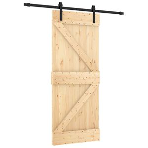 vidaXL Porte coulissante 85 x 210 cm Bois de pin massif (non trait&eacute;)