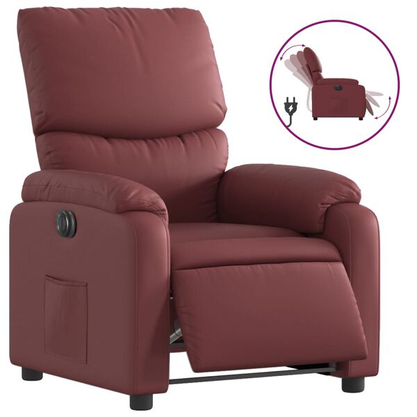 vidaXL Fauteuil inclinable &eacute;lectrique Rouge bordeaux Similicuir