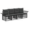 vidaXL Ensemble de canap&eacute;s d'ext&eacute;rieur 4 pcs Noir et Gris fonc&eacute;
