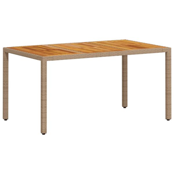 vidaXL Ensemble &agrave; manger de jardin et coussins 5pcs beige rotin acacia