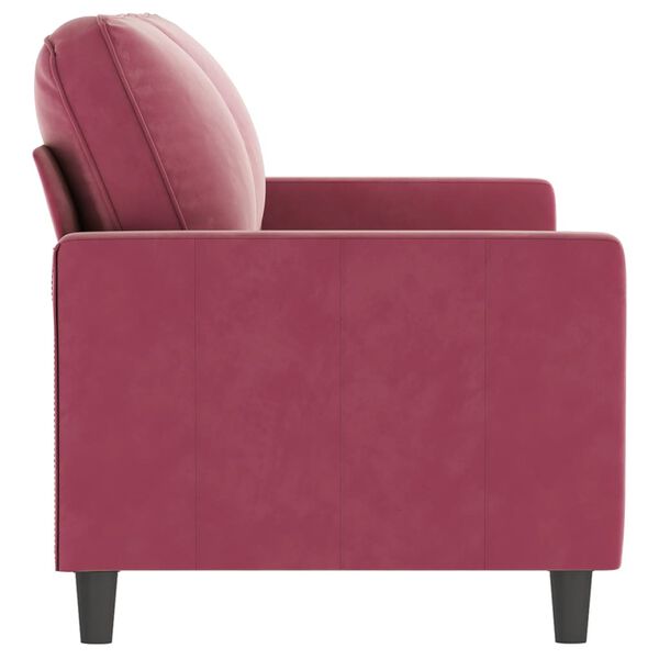 vidaXL Canap&eacute; &agrave; 2 places Rouge bordeaux 140 cm Velours