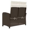vidaXL Banc inclinable de jardin avec coussins marron r&eacute;sine tress&eacute;e