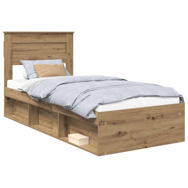 vidaXL Cadre de lit Ch&ecirc;ne artisan 100 x 200 cm Bois de pin massif