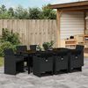 vidaXL Ensemble de salle &agrave; manger pour jardin 9 pcs Noir polyrotin