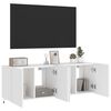 vidaXL Meubles TV muraux avec lumières LED 2 pcs blanc 60x35x41 cm