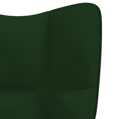 vidaXL Chaise à bascule Vert foncé Velours