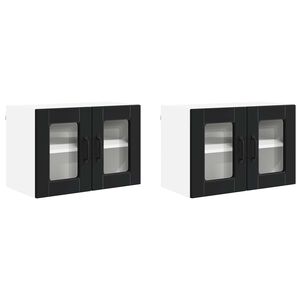 vidaXL Cabinet en verre mural 2 pcs Noir 60 x 31 x 40 cm