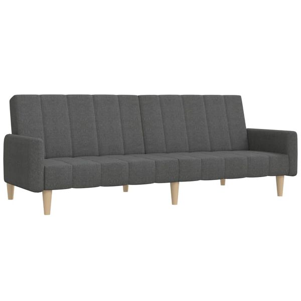 vidaXL Canap&eacute;-lit &agrave; 2 places Gris fonc&eacute; Tissu